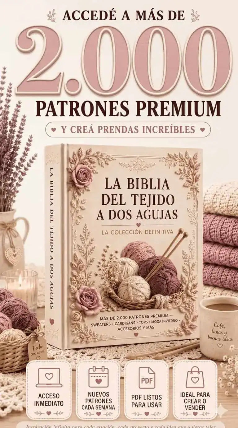 La Biblia del Tejido a dos agujas: crea piezas increíbles +2000 patrones premiun